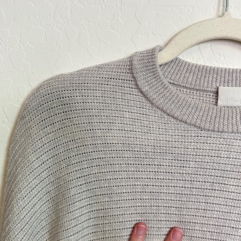 Wilfred Free Womens Knit Cropped Sweater XS Gray Good Textured Boxy Relaxed Fit - Picture 5 of 8